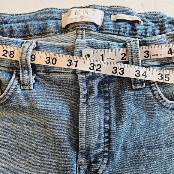 Jen7 by 7 For All Mankind Ankle Straight Jeans Raw Hem Women's 8 Casual Weeked - Picture 11 of 12